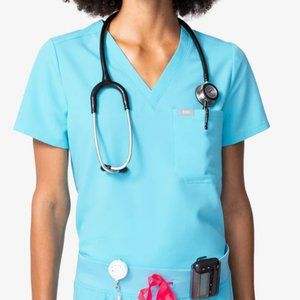 FIGS Neon Blue Catarina Top